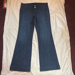 Women’s White House Black Market Size 12 LONG Trouser Flare Jeans